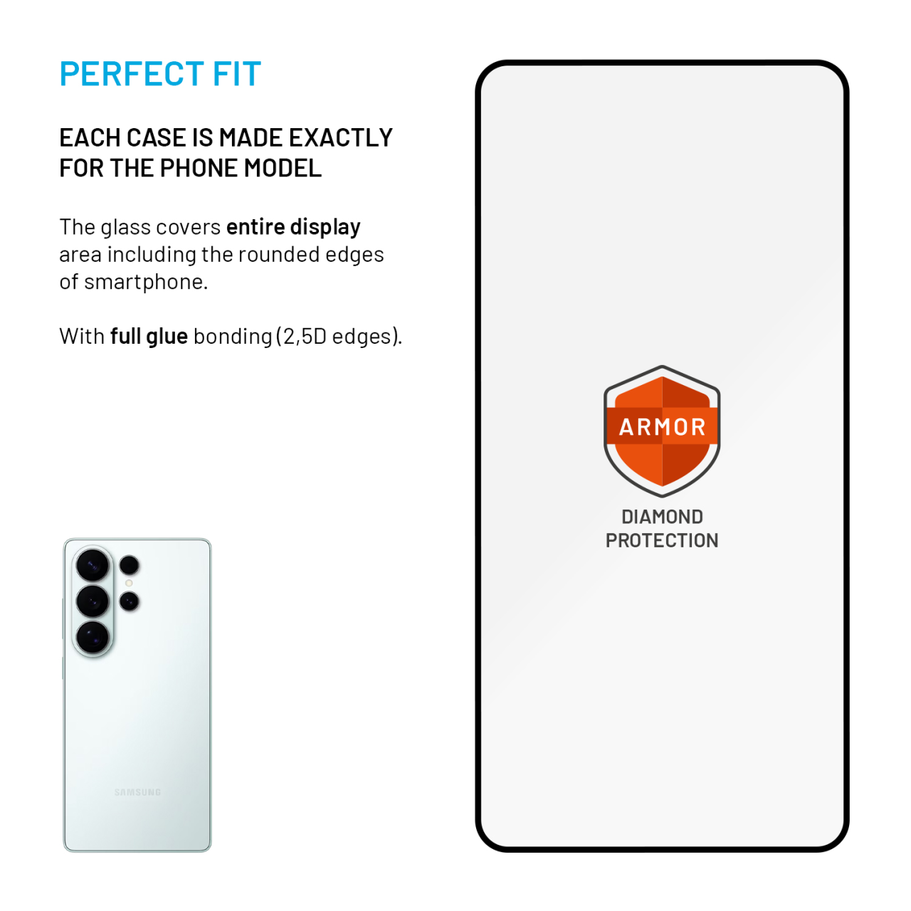 Ultra odolné tvrzené sklo FIXED Armor s Anti-dust aplikátorem a AR vrstvou pro Samsung Galaxy S26 Ultra, černé