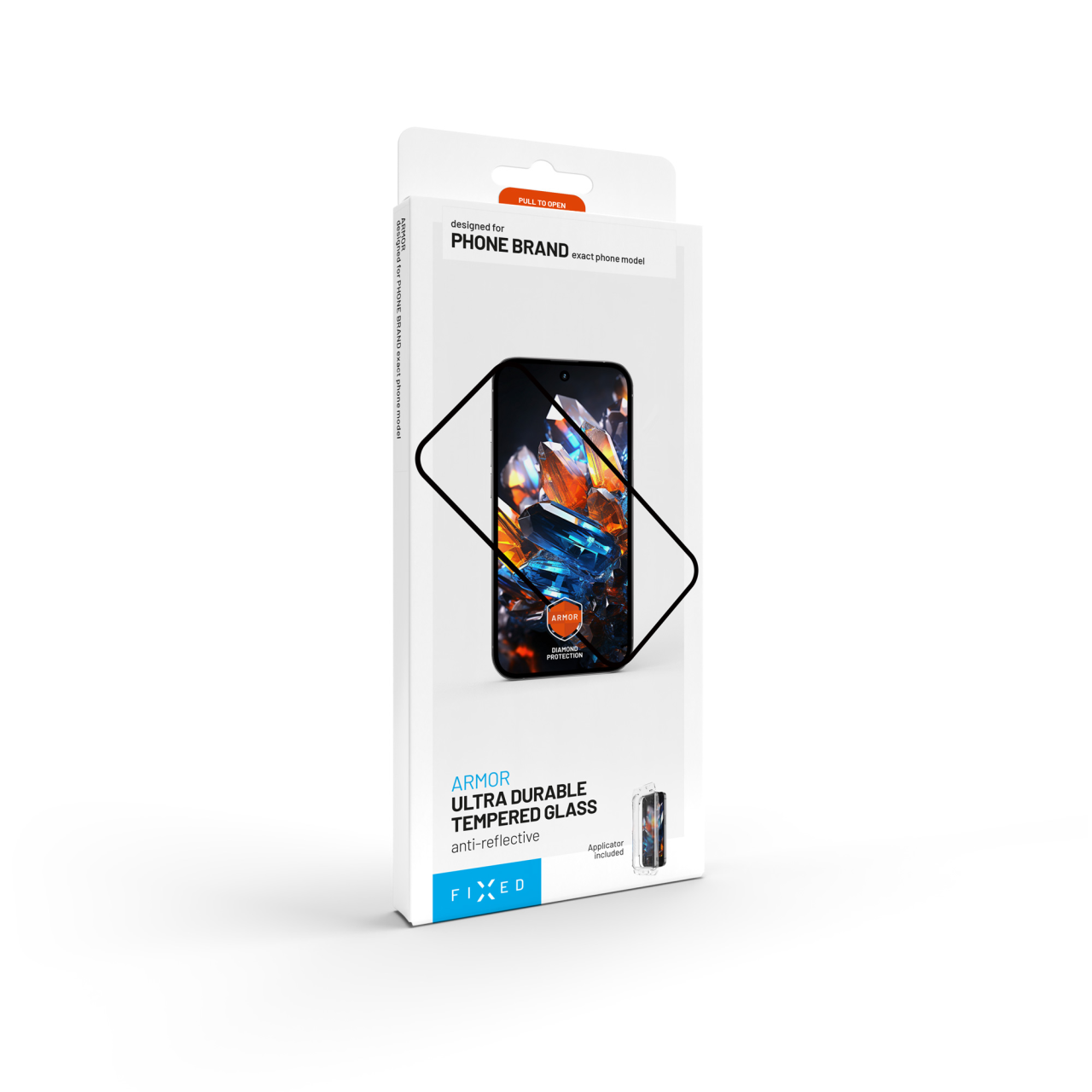 Ultra odolné tvrzené sklo na mobil Apple iPhone 17e/16e/14/13/13 Pro - Fixed Armor, s aplikátorem, černý rámeček
