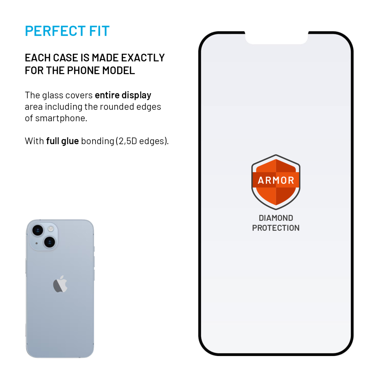 FIXED Ultra odolné tvrzené sklo Armor s Anti-dust aplikátorem a AR vrstvou pro Apple iPhone 13/13Pro/14/16e, černé