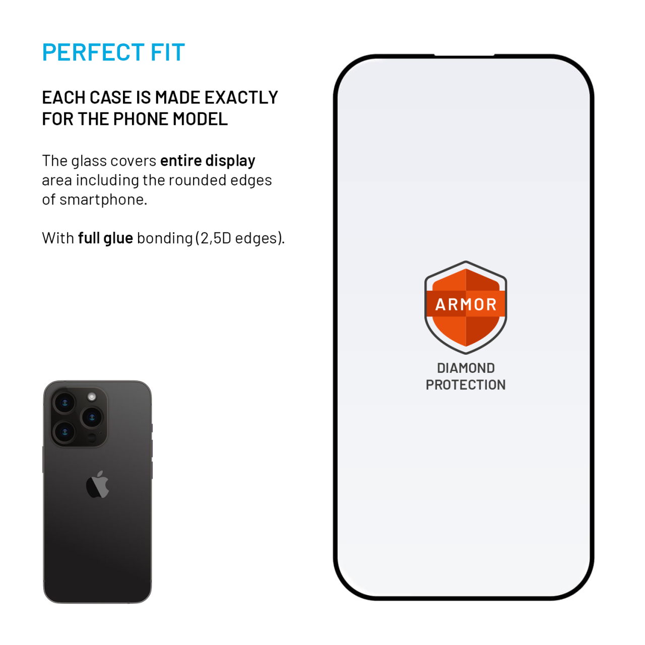 FIXED Ultra odolné tvrzené sklo Armor s Anti-dust aplikátorem a AR vrstvou pro Apple iPhone 14 Pro, černé