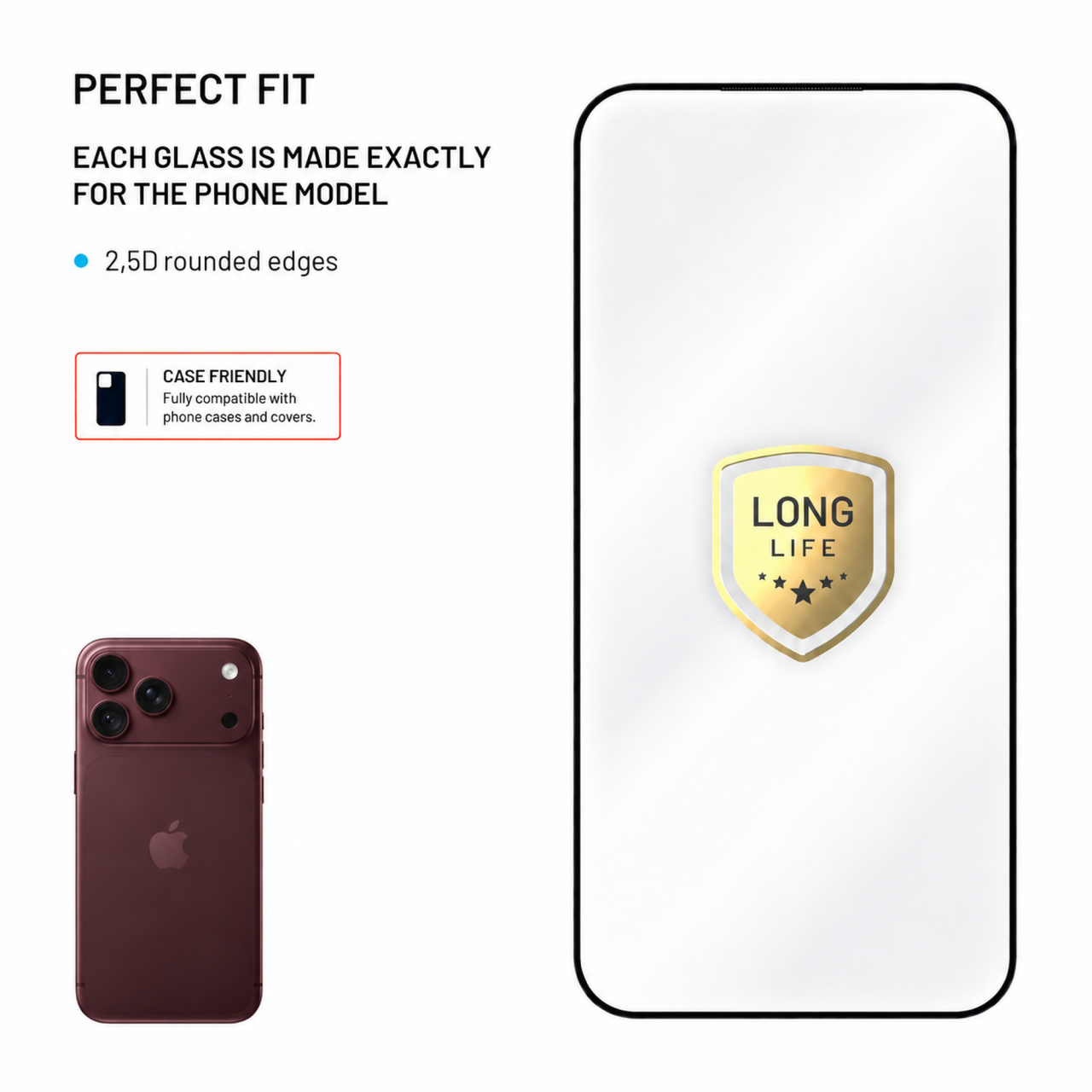 Ultra odolné tvrzené sklo na mobil Apple iPhone 18 Pro Max - Fixed Armor Long-Life, s aplikátorem, černý rámeček