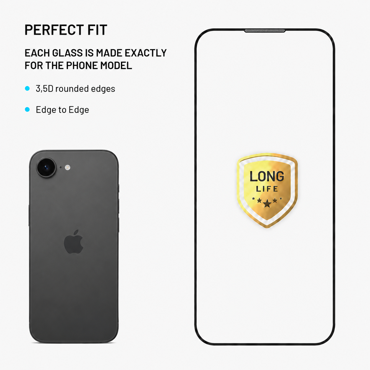 Tvrzené sklo iPhone 17e / 16e / 14 / 13 Pro / 13 FIXED Long-Life s aplikátorem 8591680196647