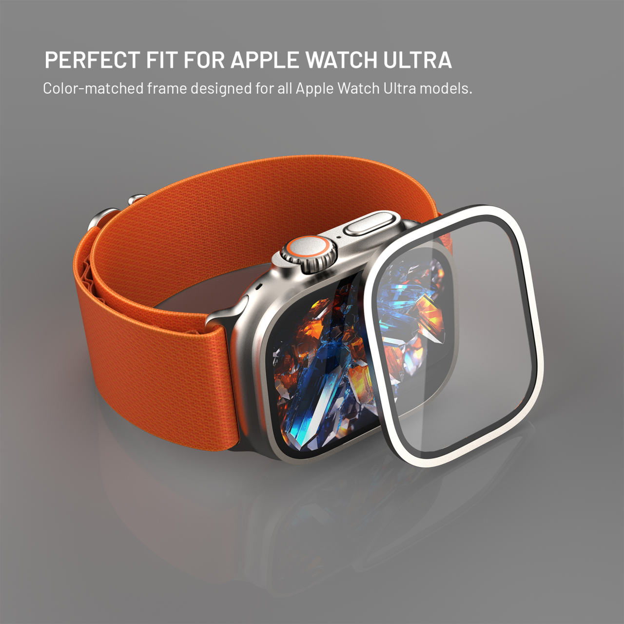 Ochranné sklo FIXED Armor s ocelovým rámečkem pro Apple Watch Ult