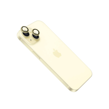 FIXED Ochranná skla čoček fotoaparátů Camera Glass pro Apple iPhone 15/15 Plus, žlutá