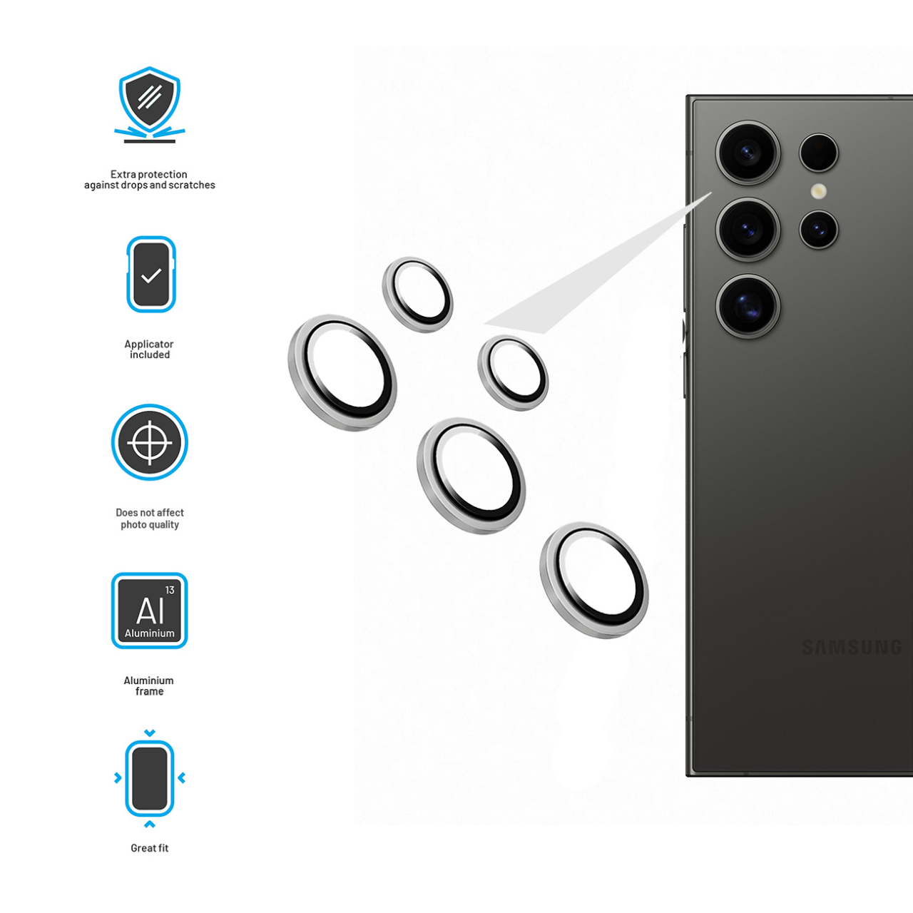 Ochranné sklo čoček fotoaparátu Samsung S24 Ultra FIXED