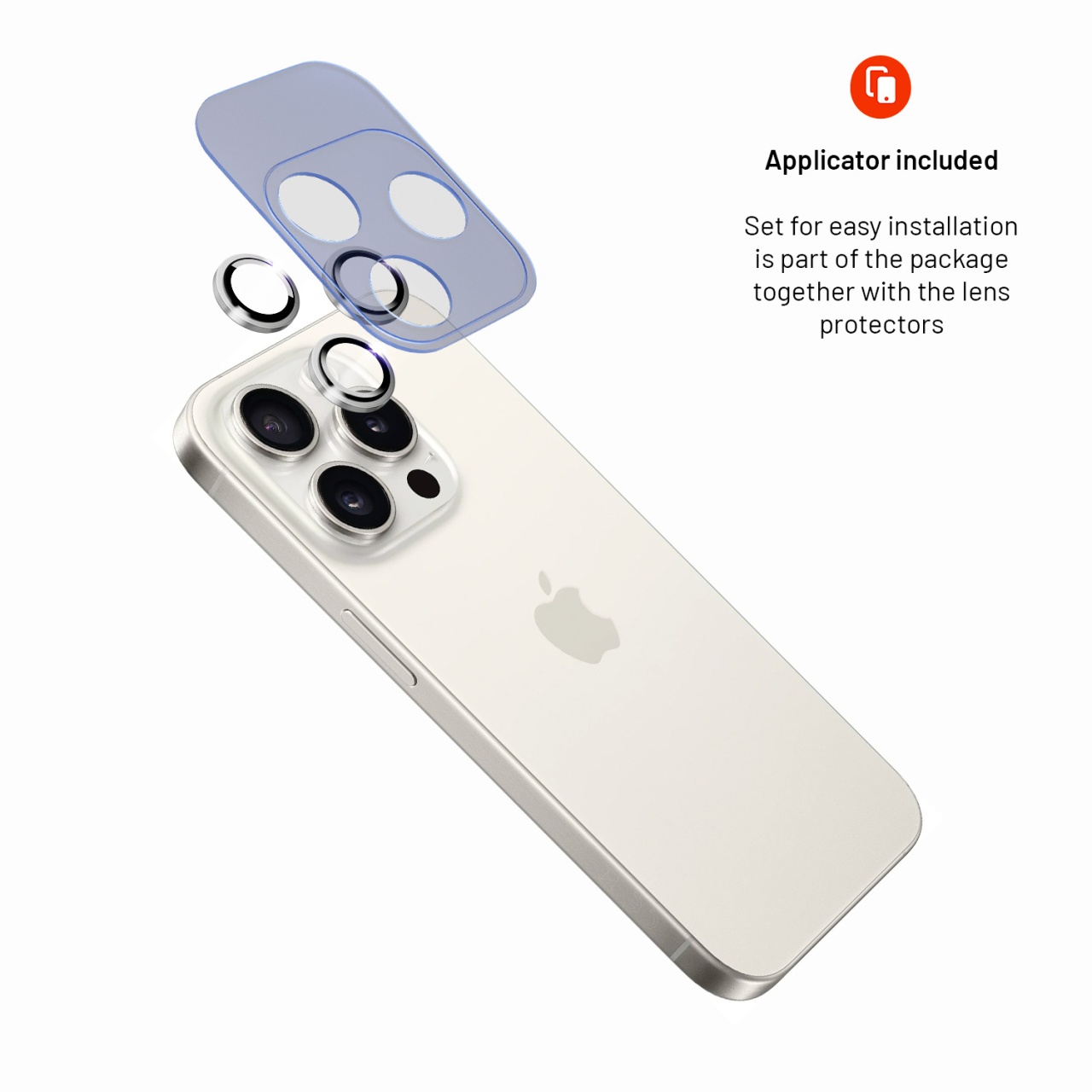 FIXED Safírová ochrana čoček fotoaparátů Sapphire Camera Glass pro Apple iPhone 15 Pro/15 Pro Max, stříbrná