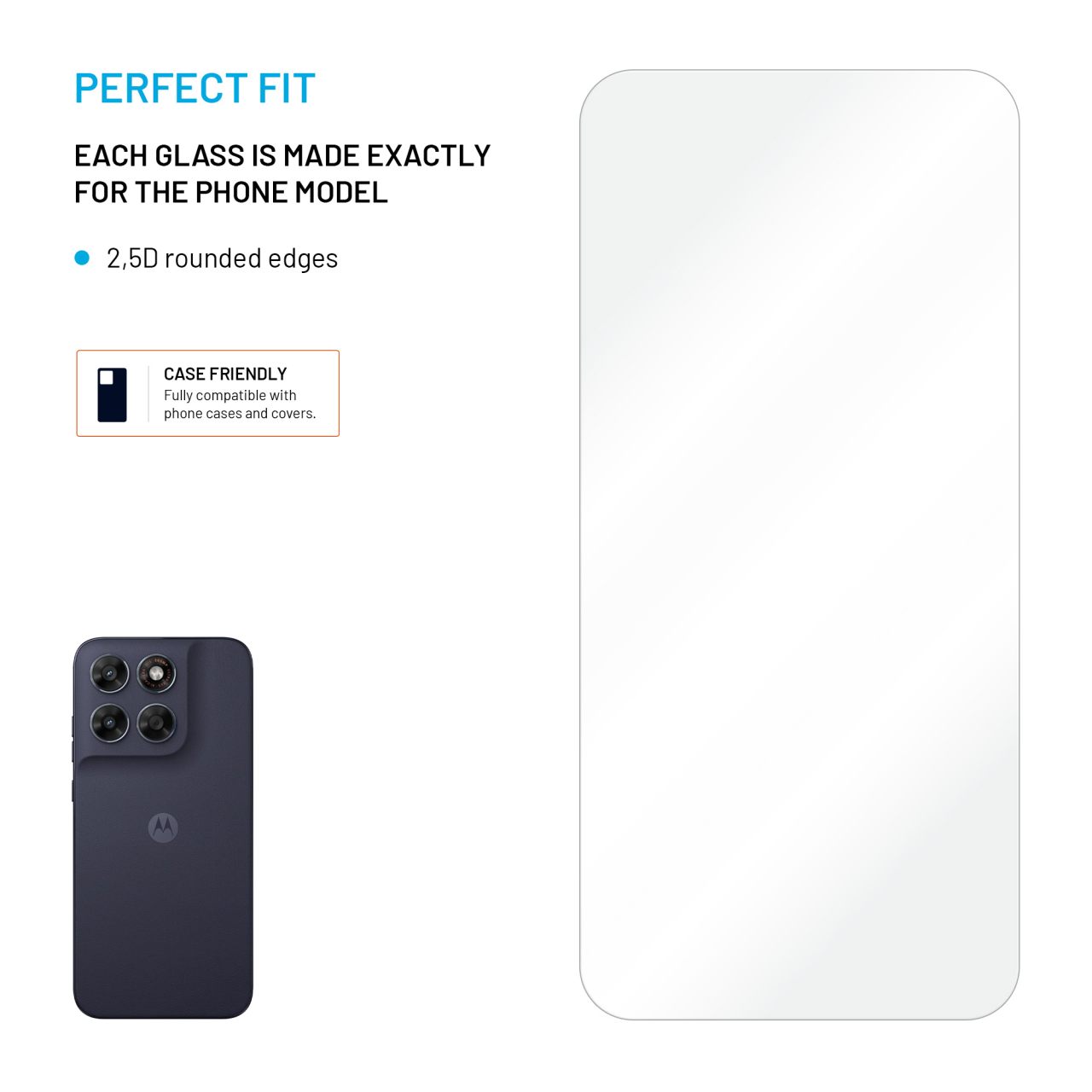 Ochranné sklo tvrzené sklo FIXED pro Motorola Moto G87 5G, 2ks, čiré