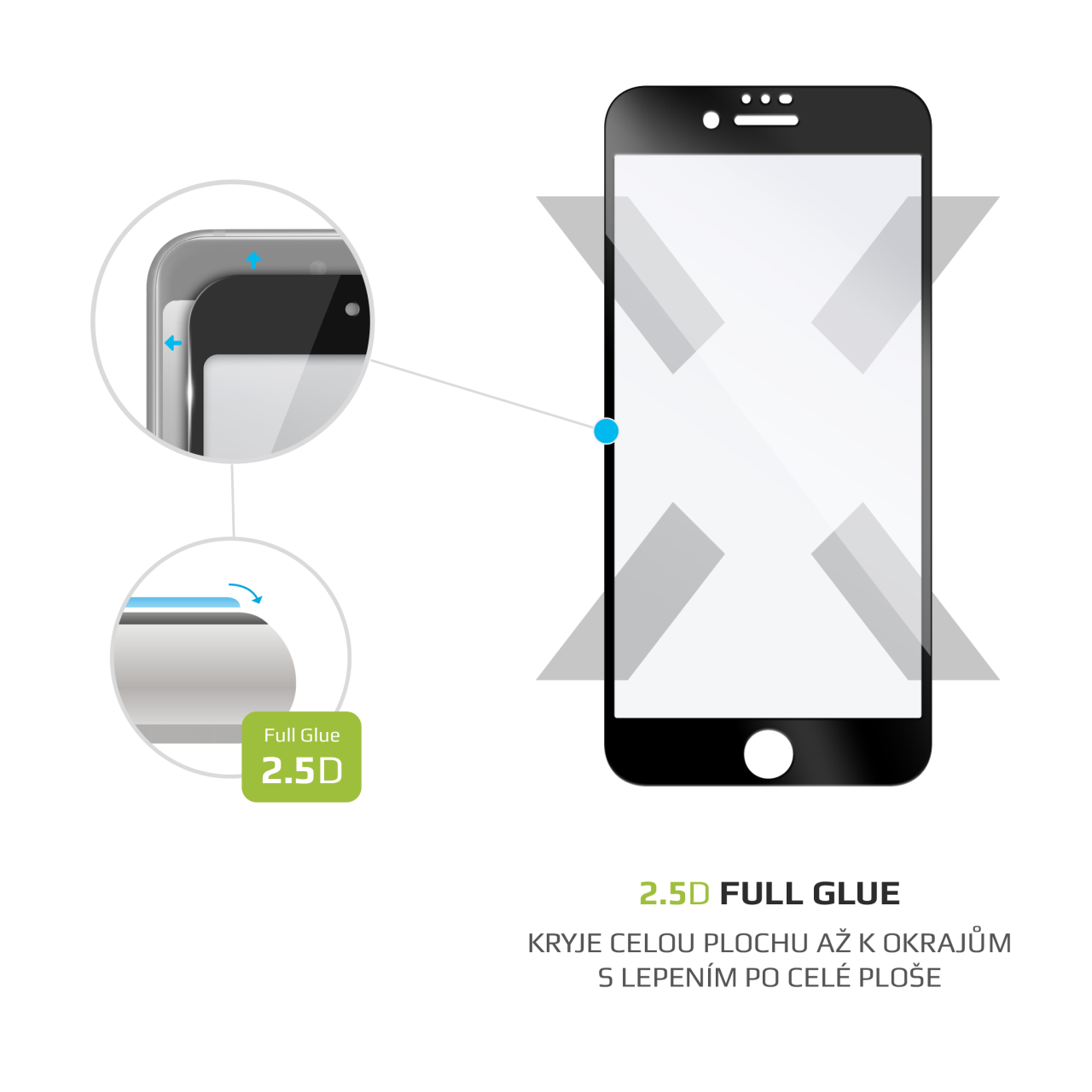 FIXED Full-Cover ochranné tvrzené sklo - Apple iPhone 7/8/SE (2020/2022), černé