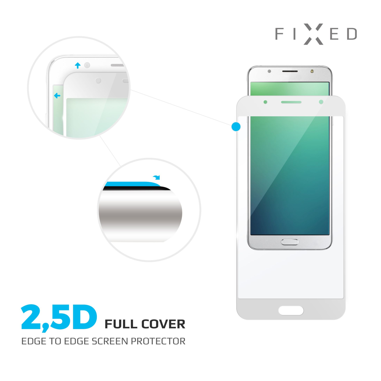 FIXED Full-Cover ochranné tvrzené sklo - Apple iPhone 7 Plus/8 Plus, bílé