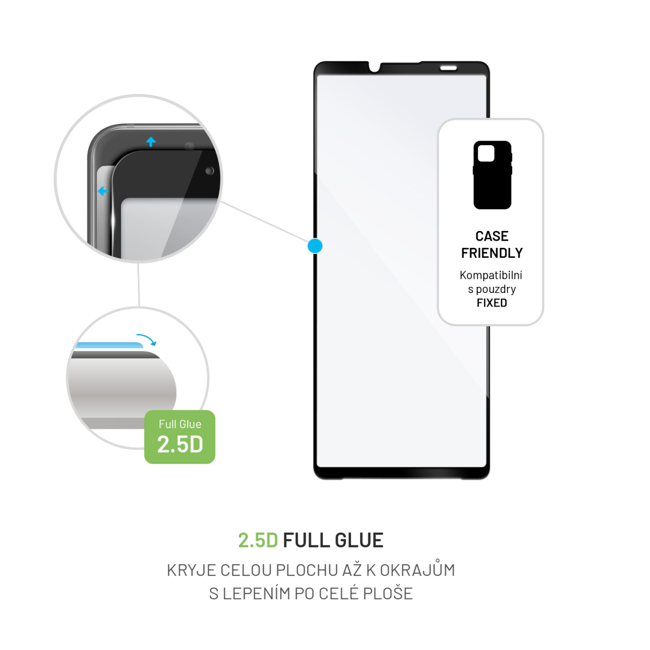 FIXED Full-Cover ochranné tvrzené sklo - Sony Xperia 10 V, černé