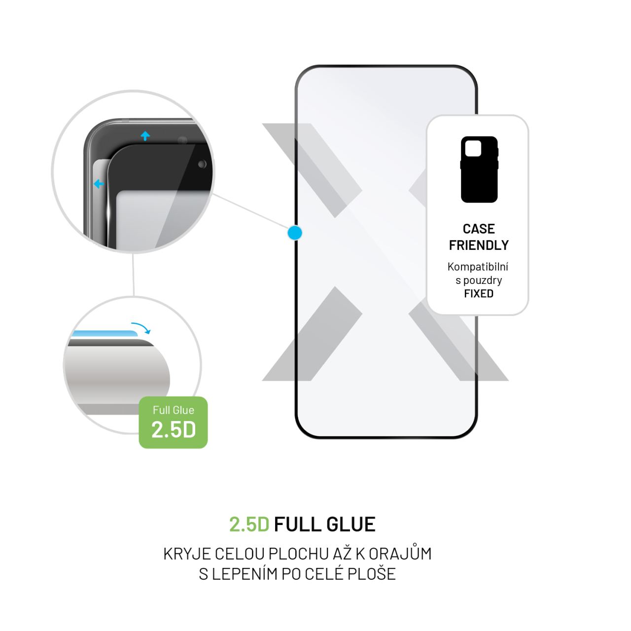 FIXED Full-Cover ochranné tvrzené sklo - Motorola Moto G84, černé