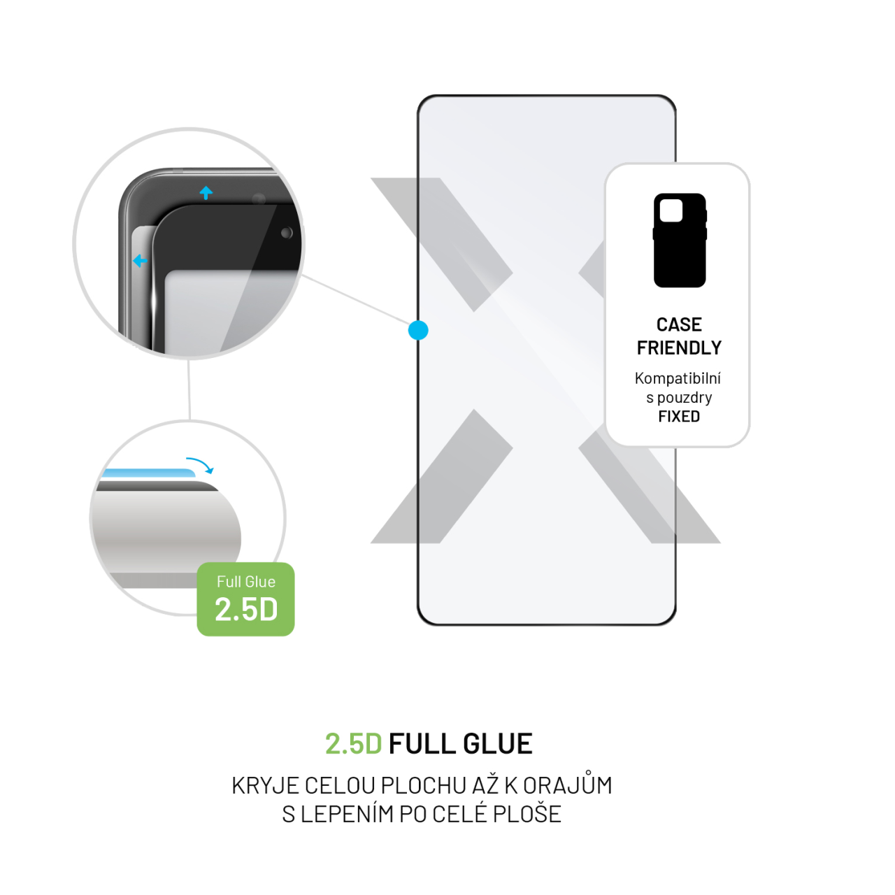 FIXED Full-Cover ochranné tvrzené sklo - Xiaomi Redmi Note 13 Pro/POCO M6 Pro/Note 14S, černé