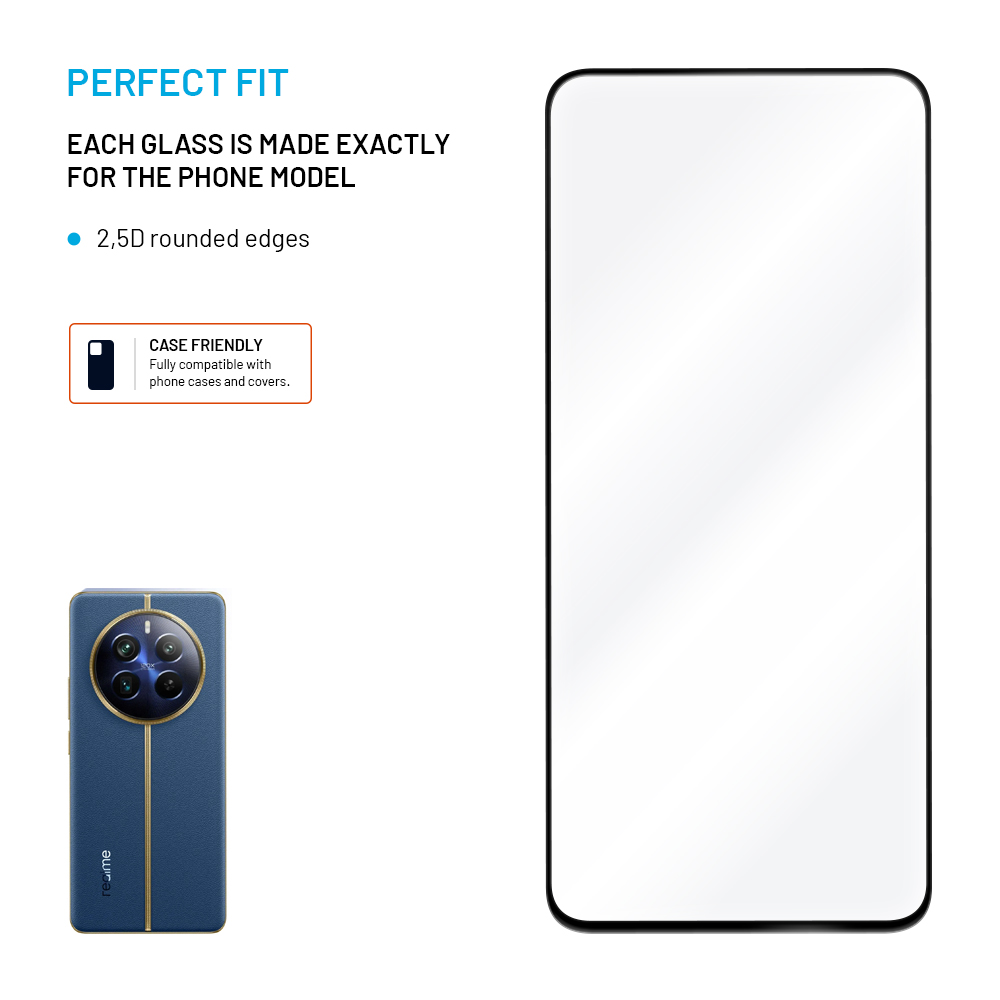FIXED Full-Cover ochranné tvrzené sklo - Realme 12, černé