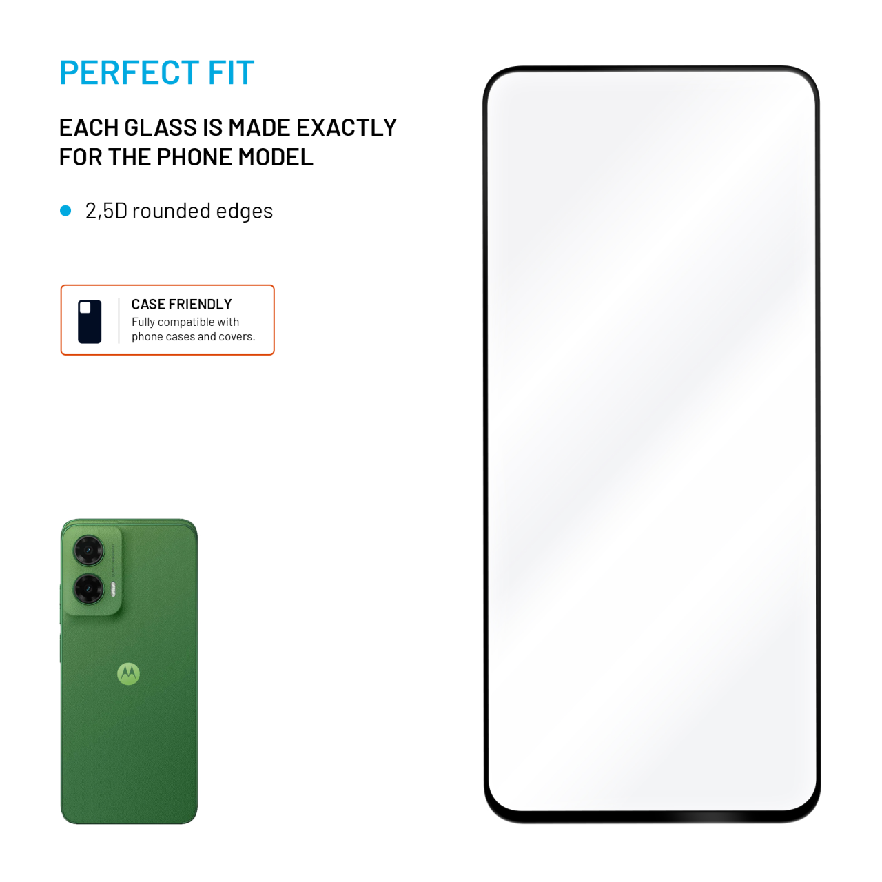 FIXED Full-Cover ochranné tvrzené sklo - Motorola Moto G35 5G, černé
