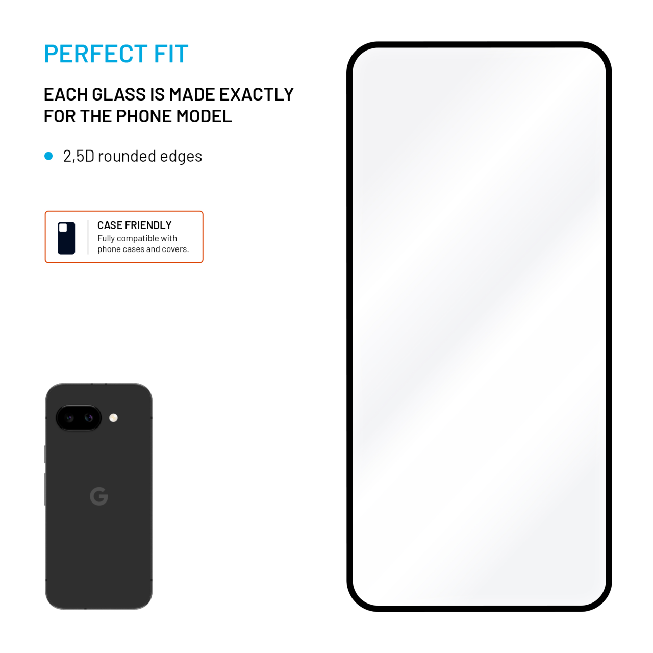 FIXED Full-Cover ochranné tvrzené sklo - Google Pixel 9a, černé