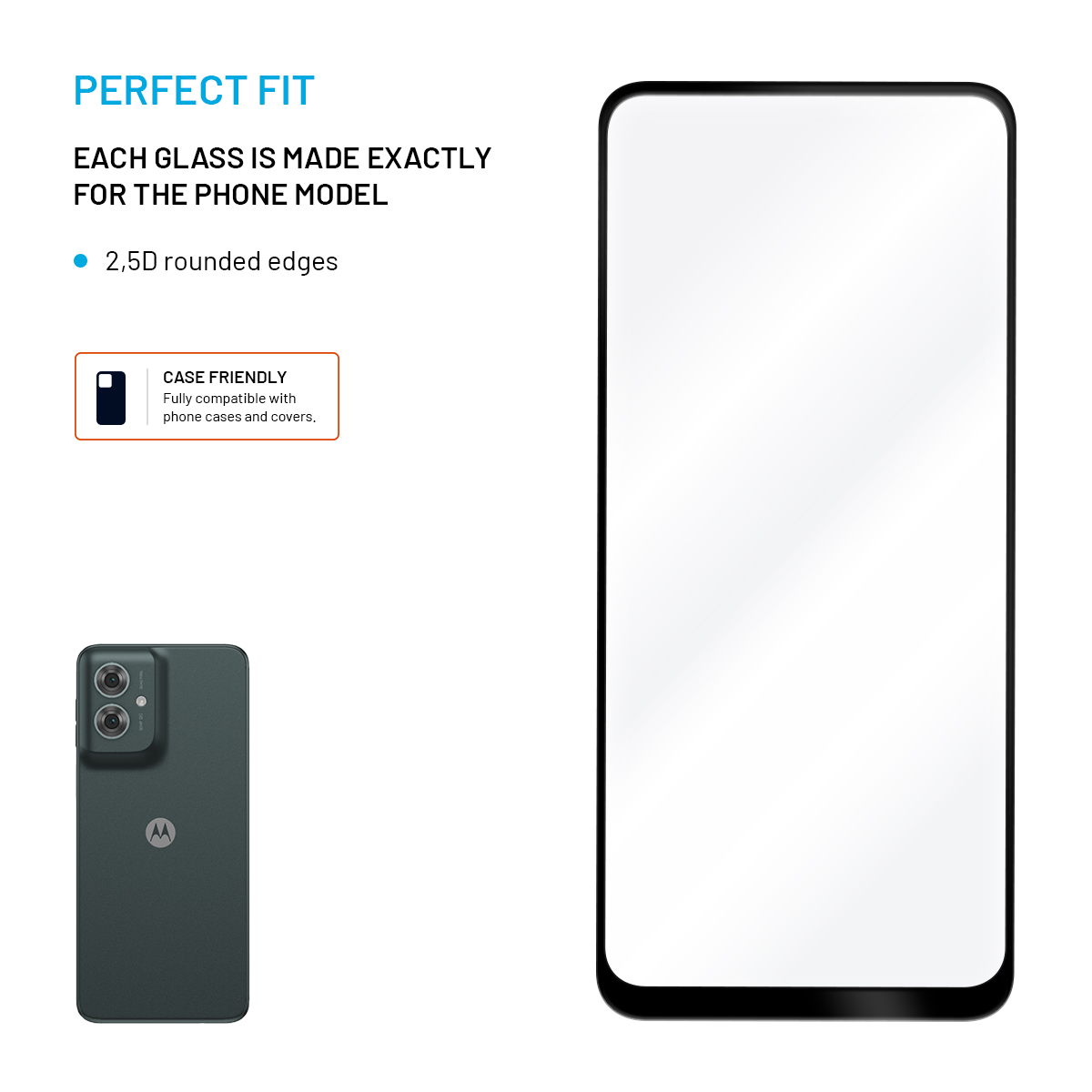FIXED Full-Cover ochranné tvrzené sklo - Motorola Moto G55 5G, černé