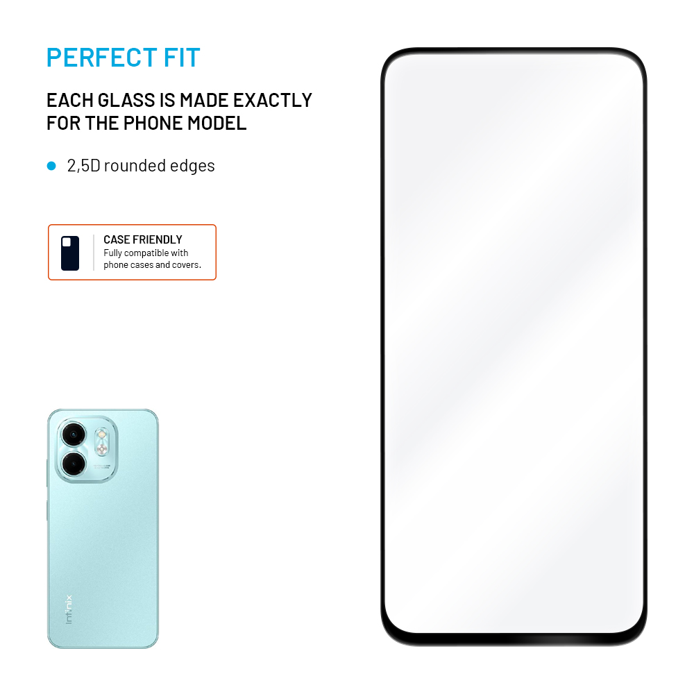 FIXED Full-Cover ochranné tvrzené sklo - Infinix Smart 9/Hot 50i, černé