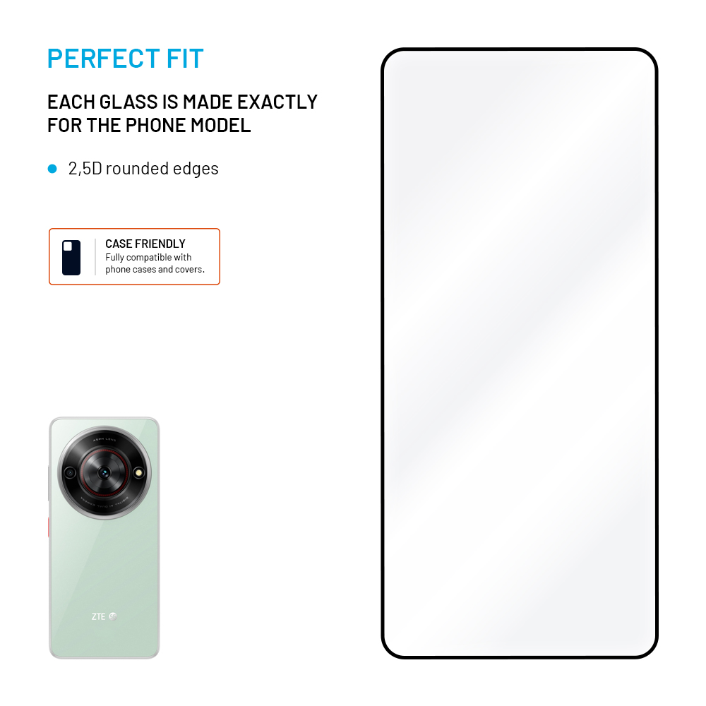 FIXED Full-Cover ochranné tvrzené sklo - ZTE Blade A75 5G/Nubia Focus 5G, černé