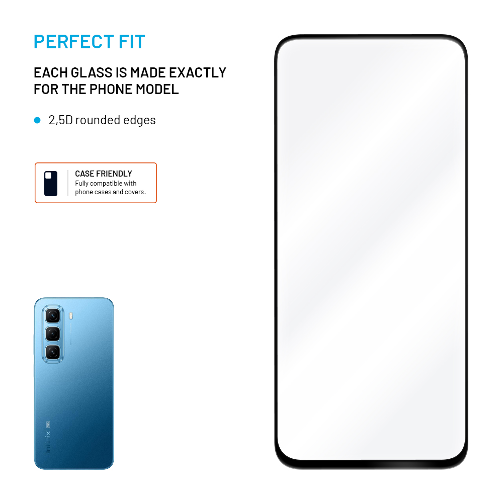 Ochranné tvrzené sklo FIXED Full-Cover pro Infinix Hot 50 5G, černé