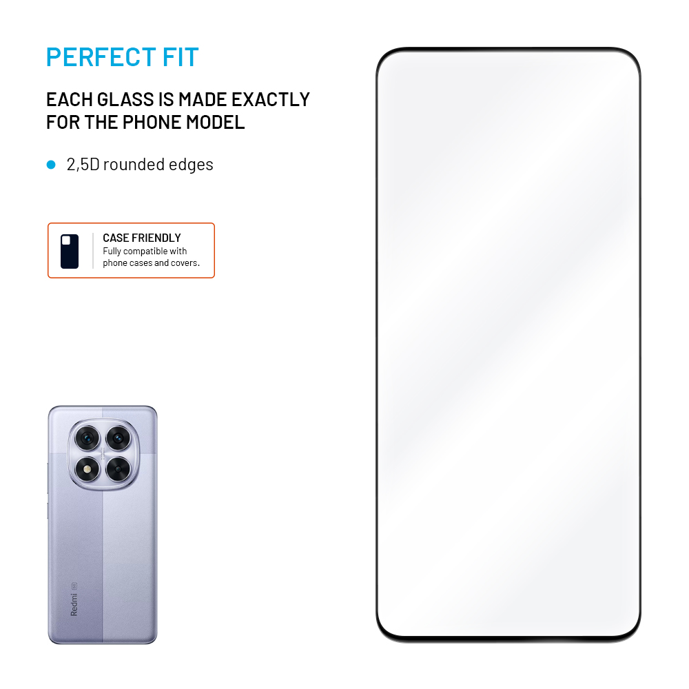 FIXED Full-Cover ochranné tvrzené sklo - Xiaomi Redmi Note 14 5G/POCO M7 Pro 5G, černé