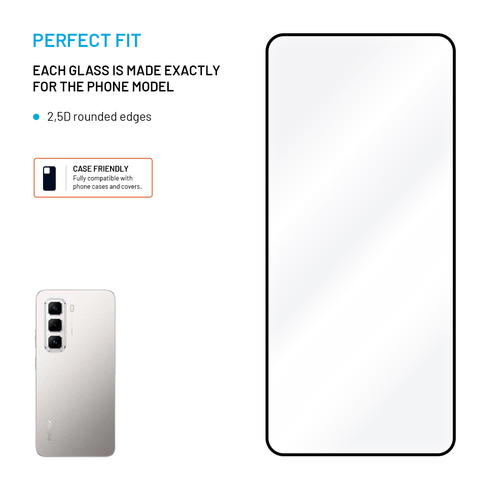 FIXED Full-Cover ochranné tvrzené sklo - Infinix Hot 50 Pro, černé