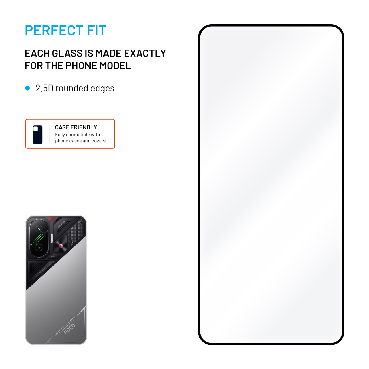 Ochranné sklo FIXED Full-Cover POCO F7 - černé