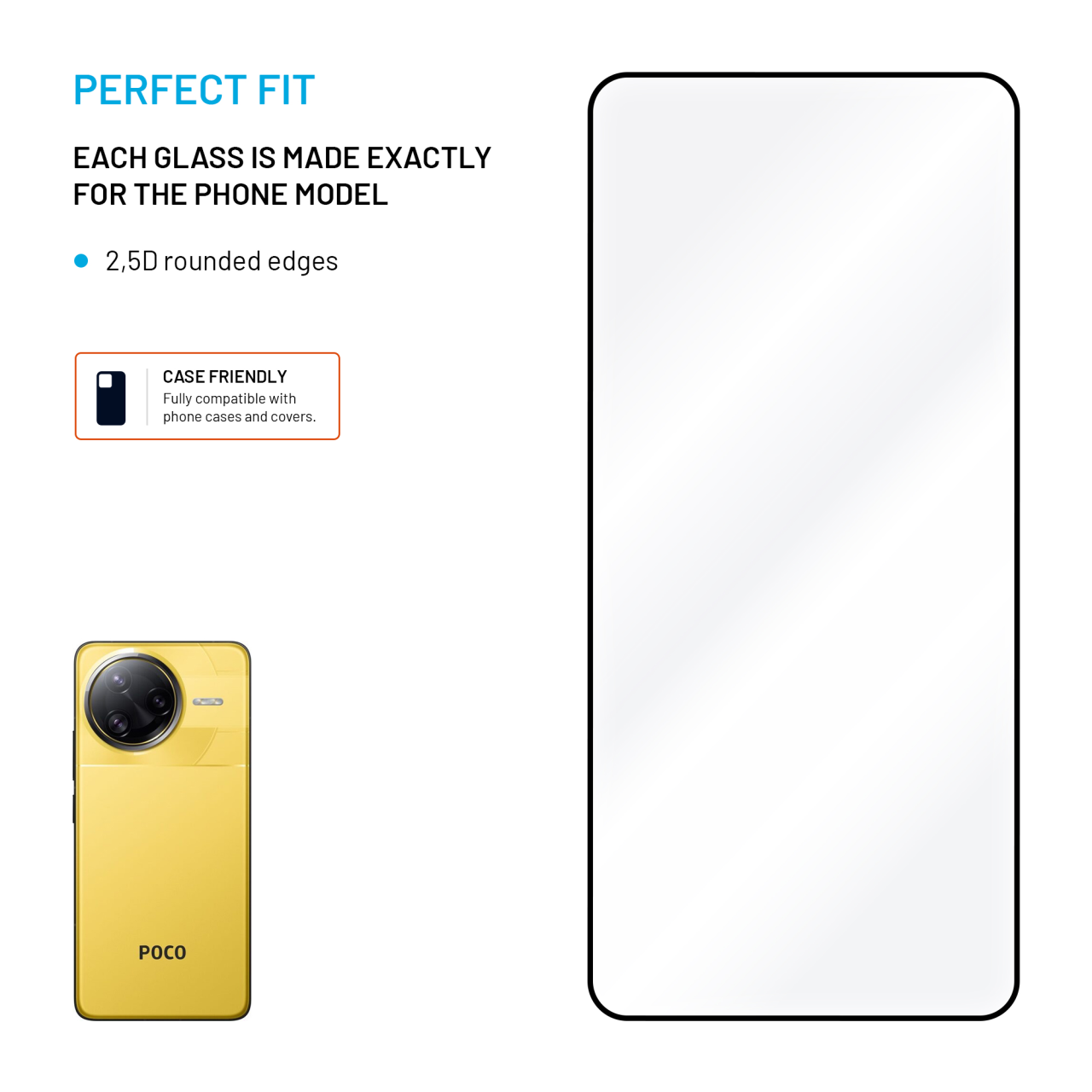 FIXED Full-Cover ochranné tvrzené sklo - POCO F7 Ultra, černé