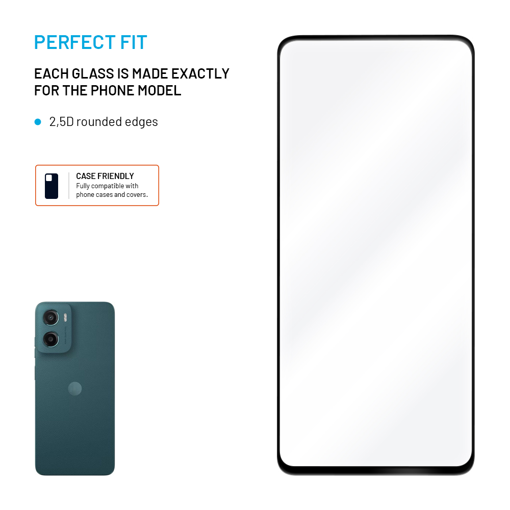 FIXED Full-Cover ochranné tvrzené sklo - Motorola Moto G05/E15, černé