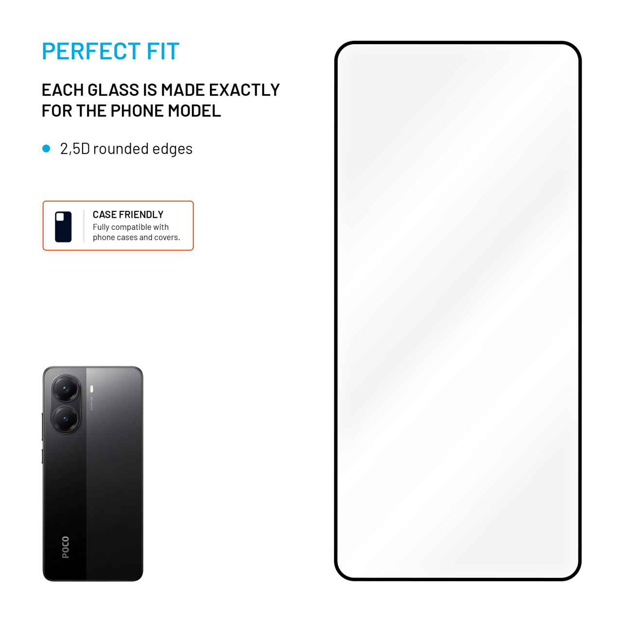 FIXED Full-Cover ochranné tvrzené sklo - POCO X7 Pro, černé