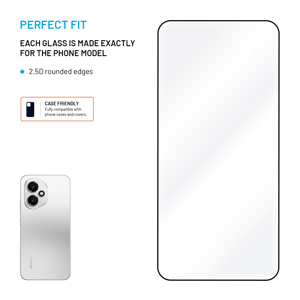FIXED Full-Cover ochranné tvrzené sklo - Honor 400, černé