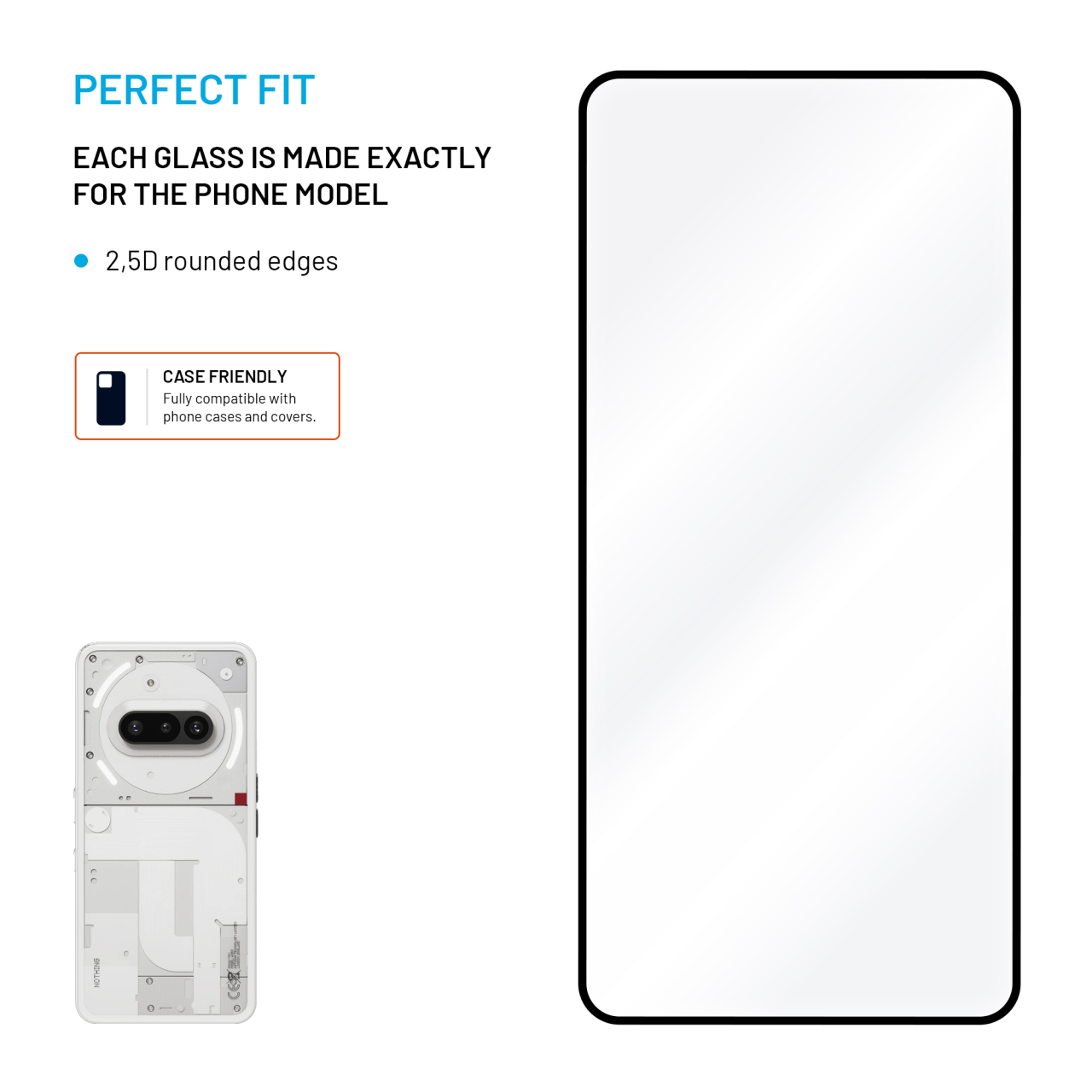 FIXED Full-Cover ochranné tvrzené sklo - Nothing Phone (3a) 5G/Pro 5G, černé