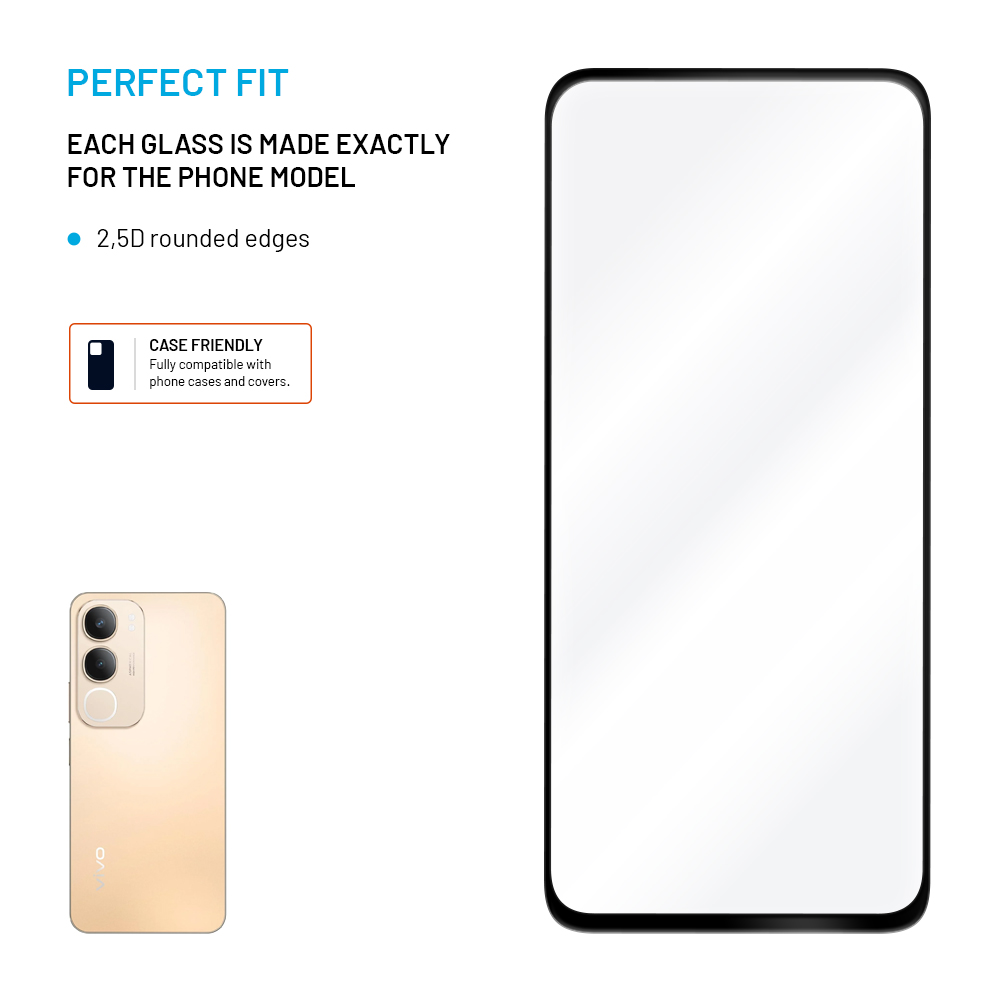 FIXED Full-Cover ochranné tvrzené sklo - Vivo Y29 4G, černé