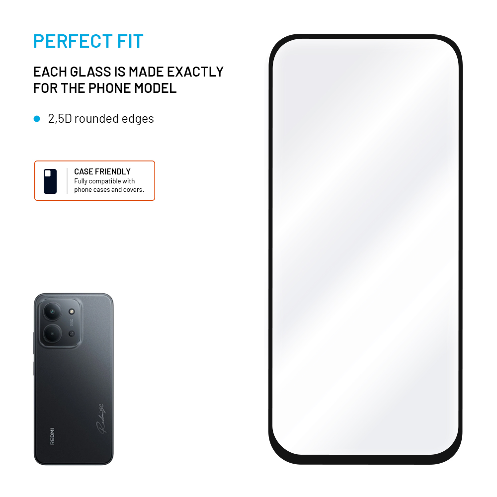 FIXED Full-Cover ochranné tvrzené sklo - Xiaomi Redmi 15C 4G/5G, černé