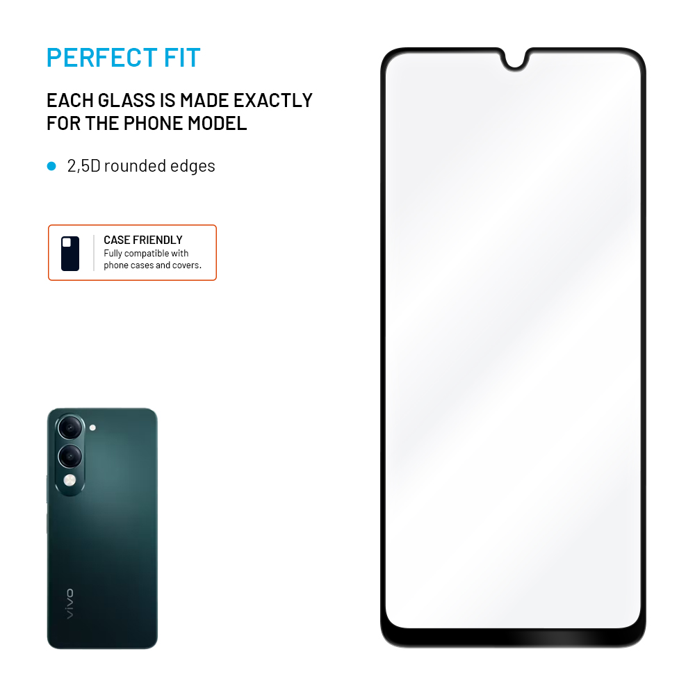 Ochranné tvrzené sklo FIXED Full-Cover pro Vivo Y04 4G/Y29s 5G, černé