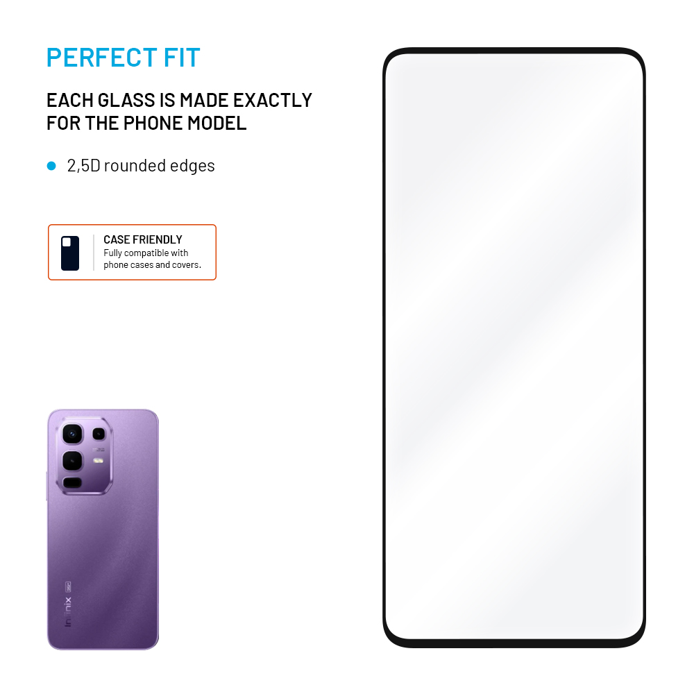 Ochranné tvrzené sklo FIXED Full-Cover pro Infinix Note 50 Pro+ 5G, černé