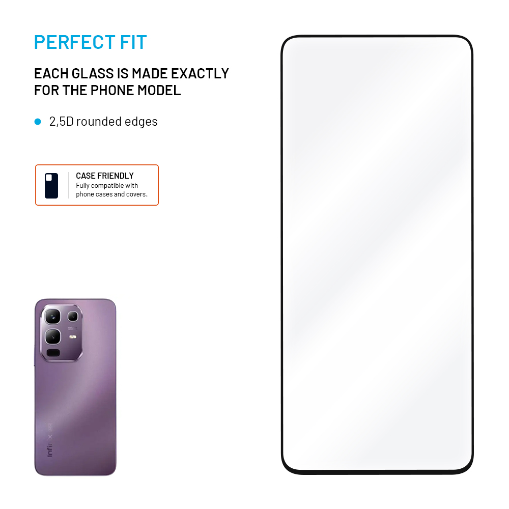 Ochranné tvrzené sklo FIXED Full-Cover pro Infinix Note 50x 5G, černé