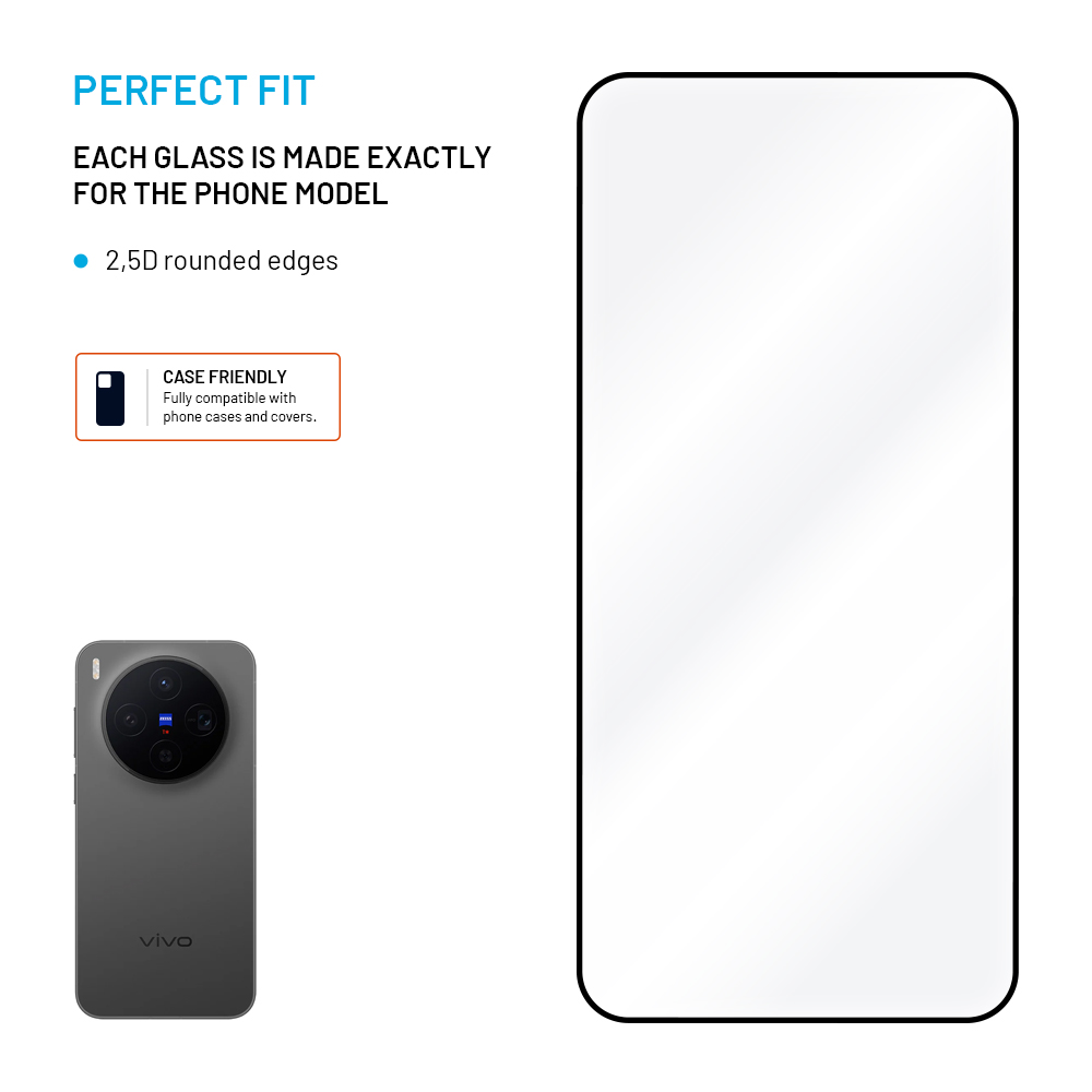 Ochranné tvrzené sklo FIXED Full-Cover pro Vivo X300 Pro, černé