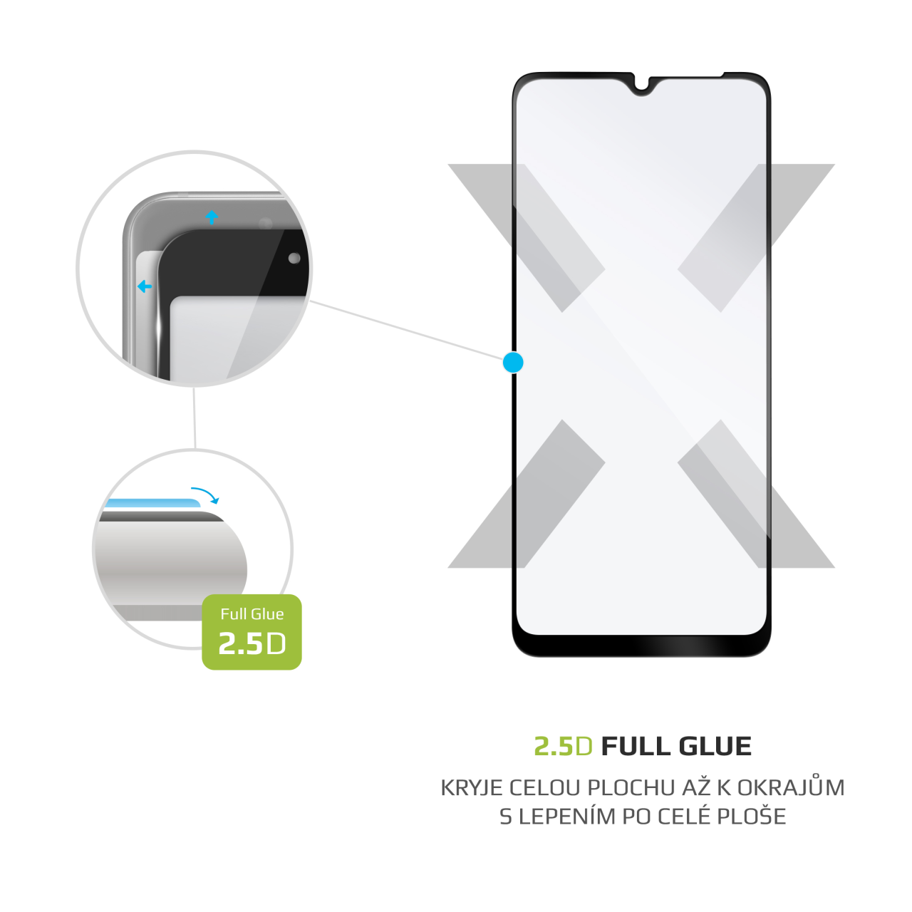 FIXED Full-Cover ochranné tvrzené sklo - Samsung Galaxy A12, černé