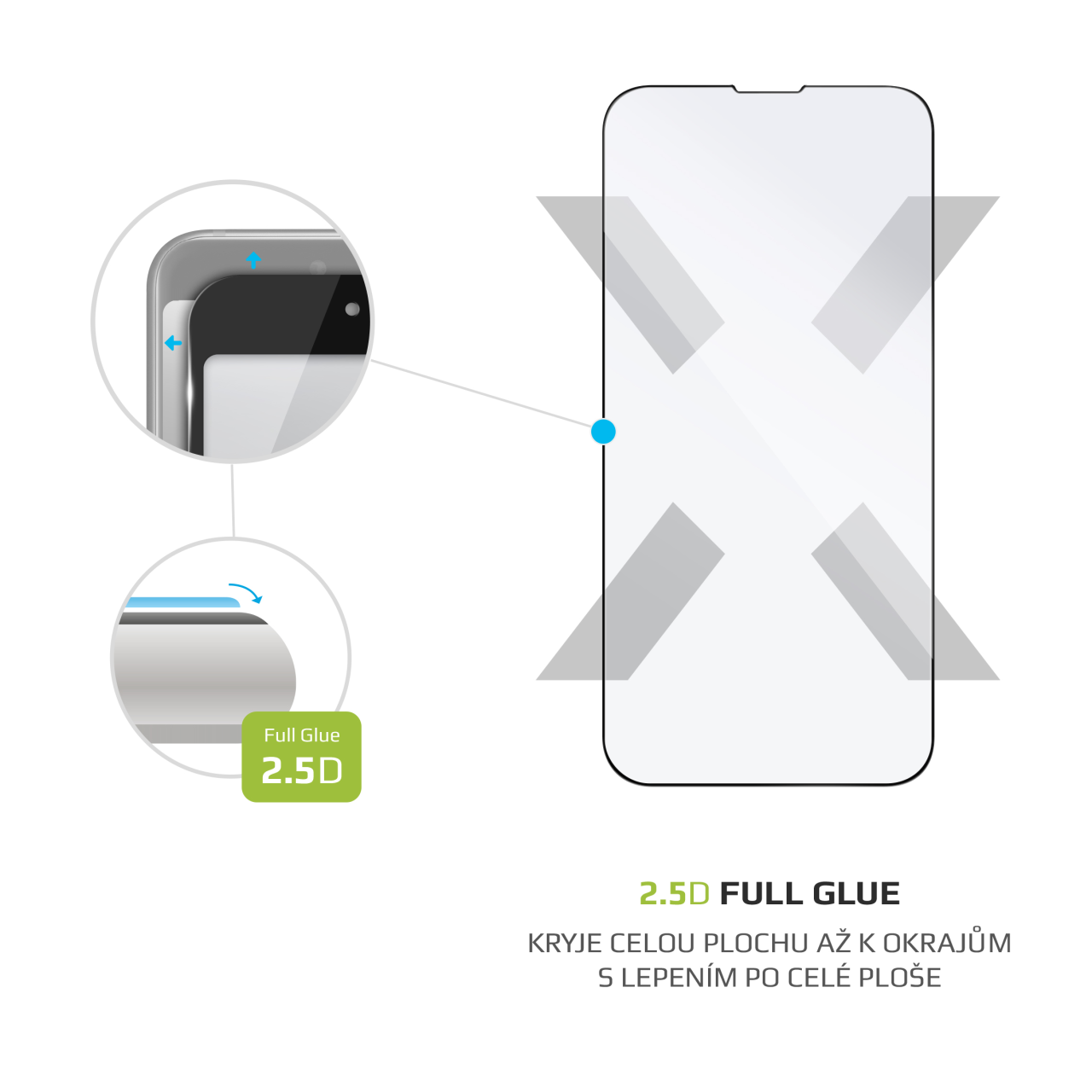 FIXED Full-Cover ochranné tvrzené sklo - Apple iPhone 13 Mini, černé
