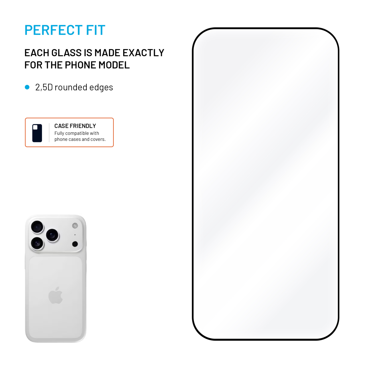 FIXED Full-Cover iPhone 17 Pro – 2ks černé sklo