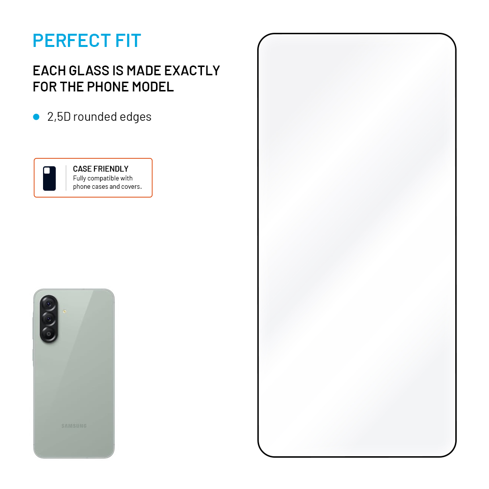 Tvrzené sklo FIXED Full-Cover s aplikátorem pro Samsung Galaxy A57 5G, 2ks, černé