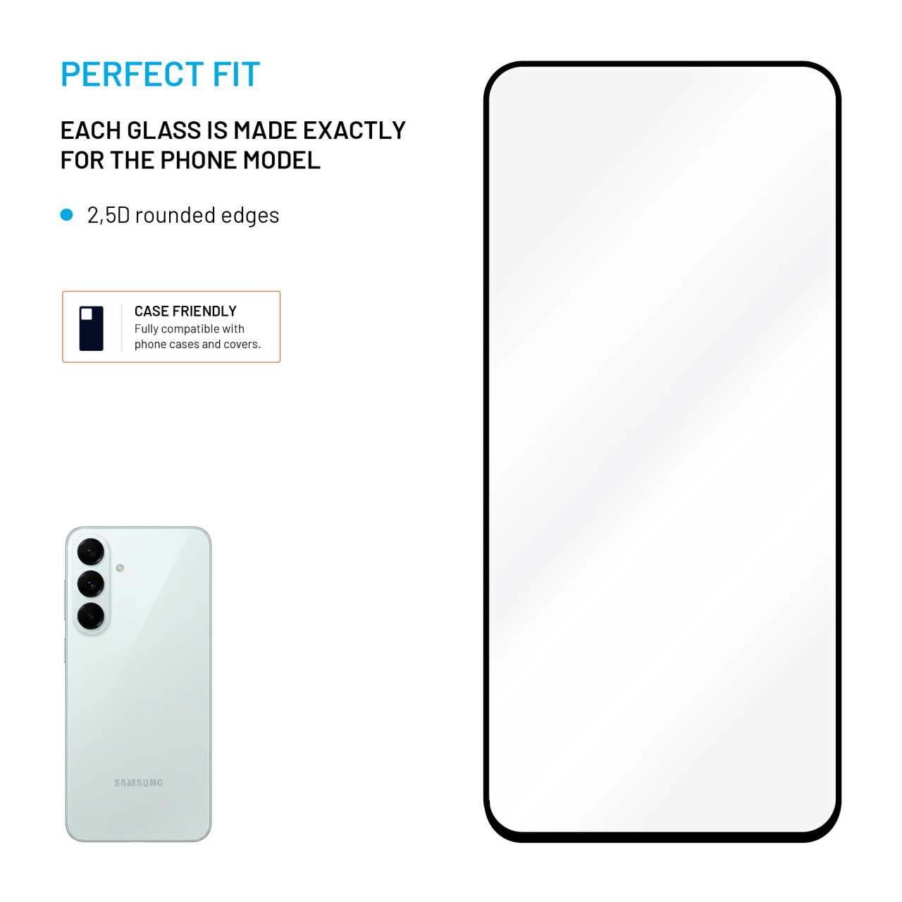 Ochranné sklo tvrzené sklo FIXED Full-Cover s aplikátorem pro Samsung Galaxy S26 FE, 2ks, černé