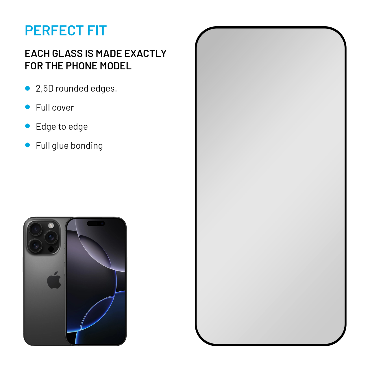FIXED Ochranné tvrzené sklo Privacy Full-Cover pro Apple iPhone 16 Pro Max, lepení přes celý displej, černé