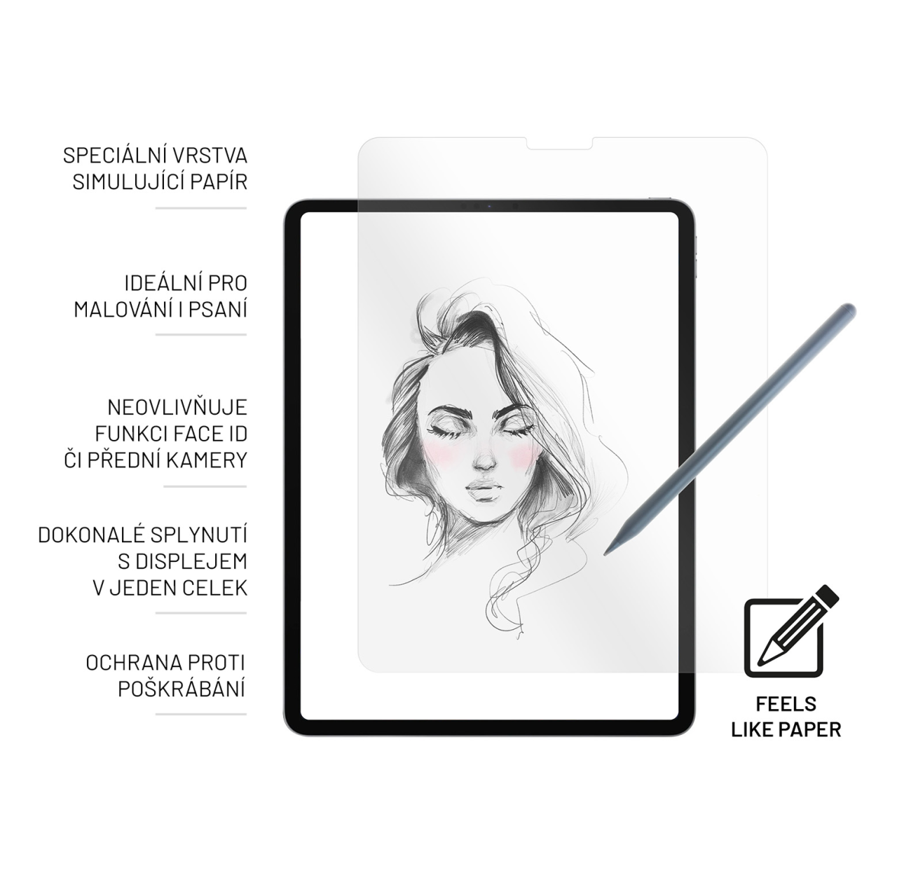 FIXED Ochranné tvrzené sklo PaperGlass Screen Protector pro Apple iPad Pro 12,9" (2018/2020/2021/2022), čiré