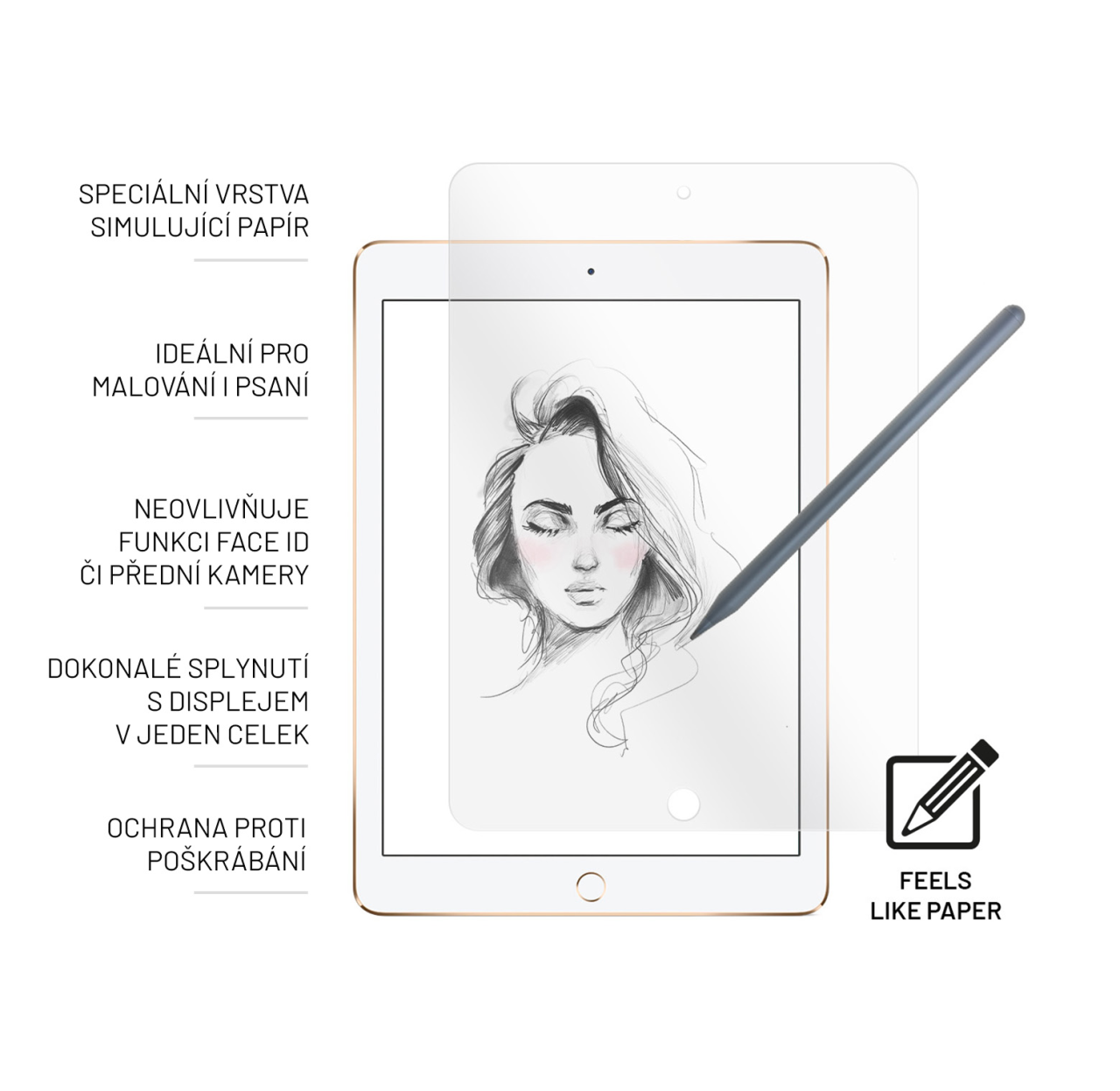 FIXED Ochranné tvrzené sklo PaperGlass Screen Protector pro Apple iPad 10,2" (2019/2020/2021), čiré