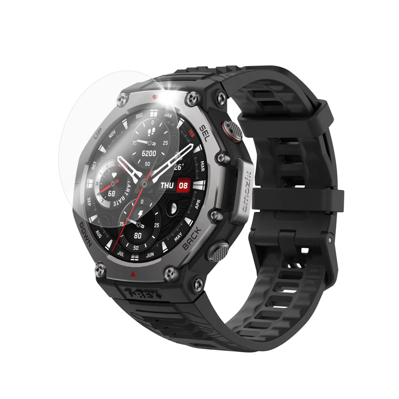 FIXED Ochranné tvrzené sklo pro smartwatch Amazfit T-Rex 3, 2 ks v balení, čiré