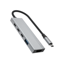 5-portový hliníkový USB-C FIXED HUB Core, pro notebooky a tablety , 100W, PD 3.0, space gray