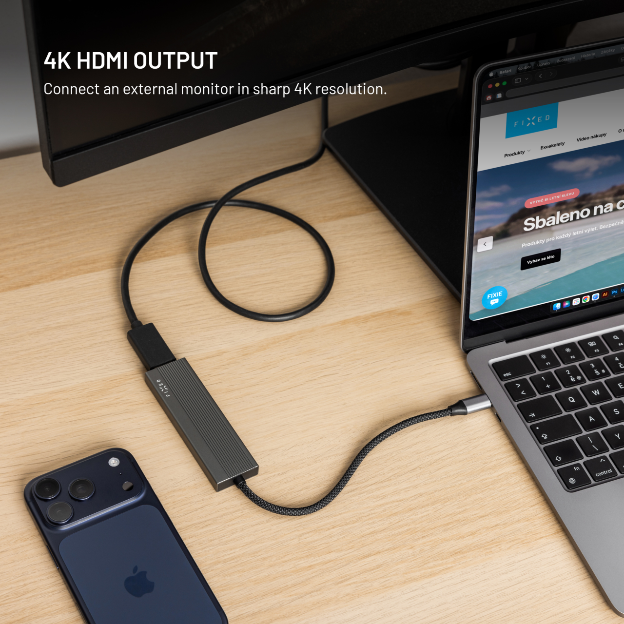5-portový hliníkový USB-C FIXED HUB Core, pro notebooky a tablety , 100W, PD 3.0, space gray