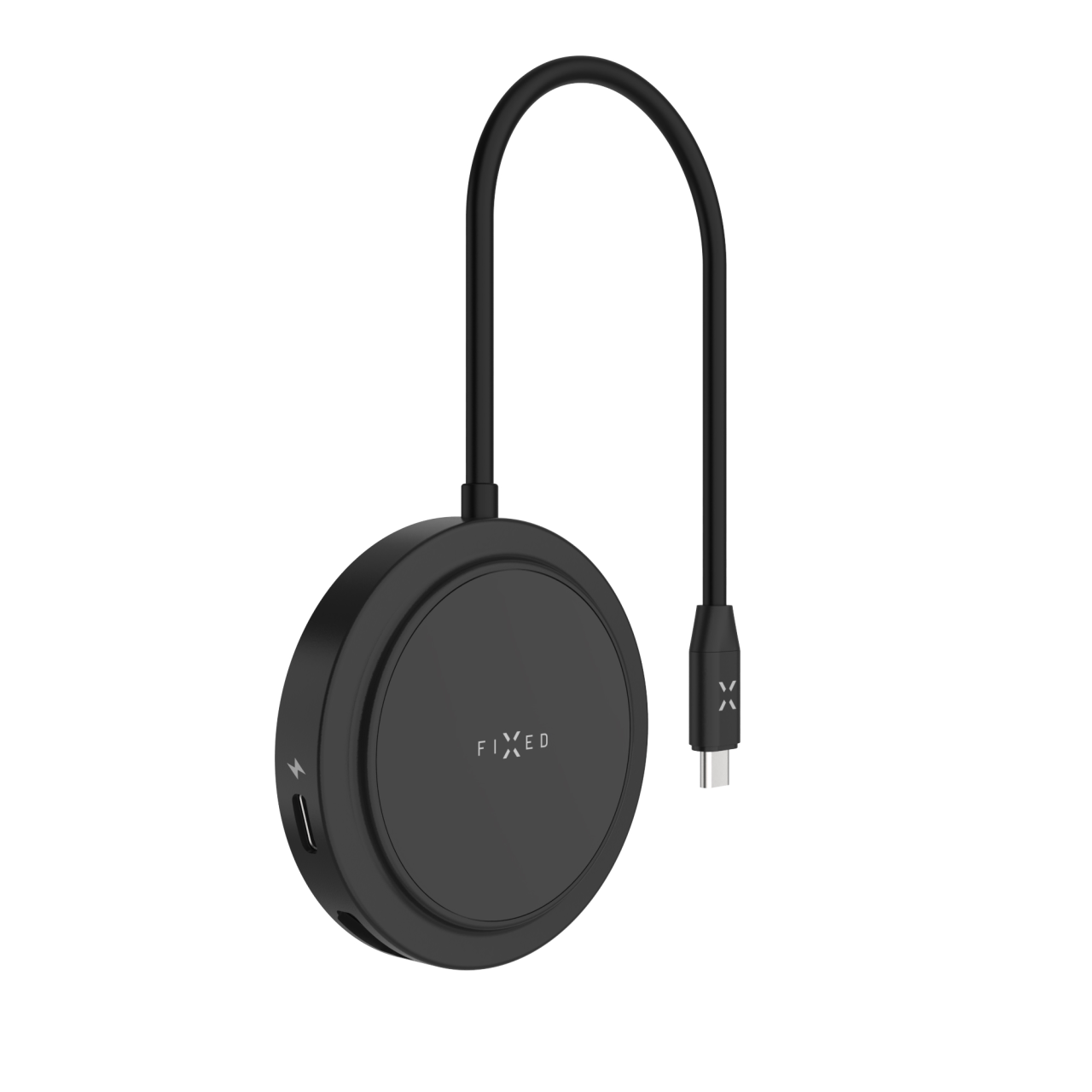 FIXED 7-portový USB-C MagHUB s bezdrátovým nabíjením a podporou MagSafe, pro notebooky a tablety, černý