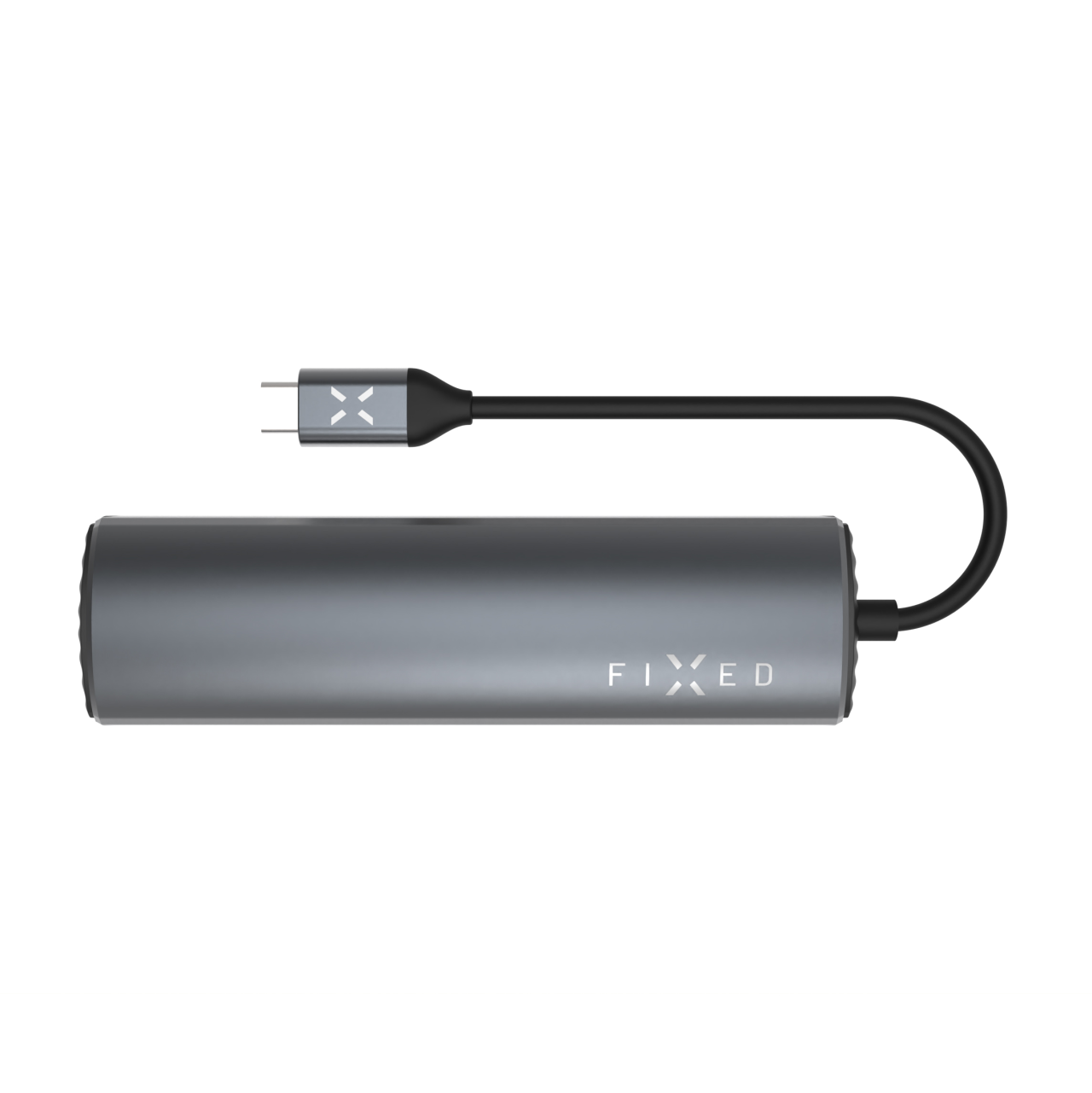 FIXED 6-portový hliníkový USB-C HUB Pro, pro notebooky a tablety, šedý